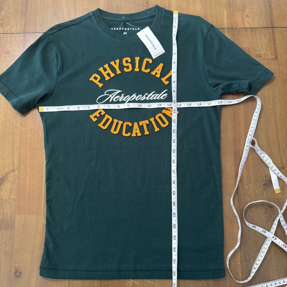 NWT Aeropostale Physical Education Graphic Tee XS Green Short Sleeve Shirt - Picture 7 of 7